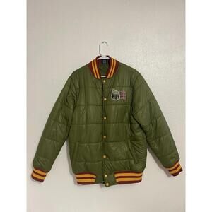 Star Wars Boba Fett Bounty Hunter Bomber Jacket Medium Varsity Snap Up New